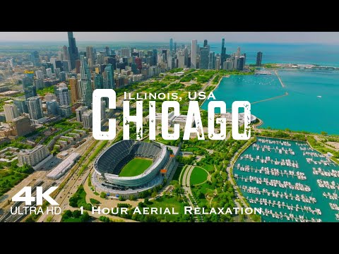 CHICAGO 2026 🇺🇸 1 Hour 4K Drone Aerial Relaxation Film | Illinois USA United States America