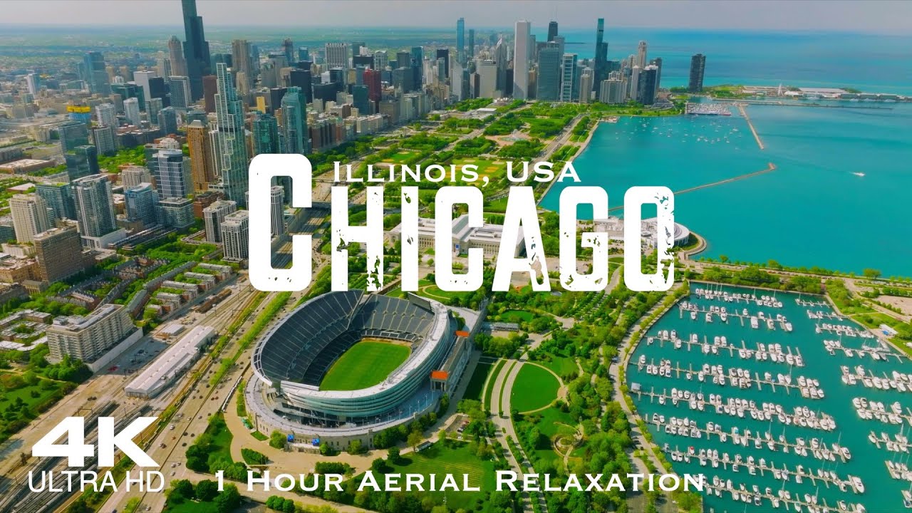 CHICAGO 2026 🇺🇸 1 Hour 4K Drone Aerial Relaxation Film | Illinois USA United States America