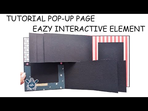 Interactive construction for photoalbum/Simple pop-up element/Tutorial scrapbook/ Easiest mini album