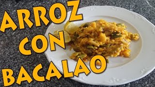 Arroz con bacalao y verduras