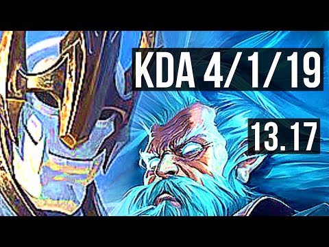 GALIO & Zeri vs ZILEAN & Sivir (SUP) | 4/1/19, 900+ games, 1.5M mastery | KR Master | 13.17