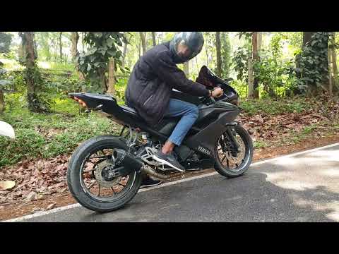 R15 v3 full system exhaust akrapovic without DB killer #bikeride #r15 #yamaha #exhaust #akrapovic