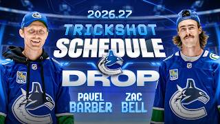 Vancouver Canucks 2026-27 Schedule | Pavel Barber & Zac Bell's Trickshot Schedule Drop