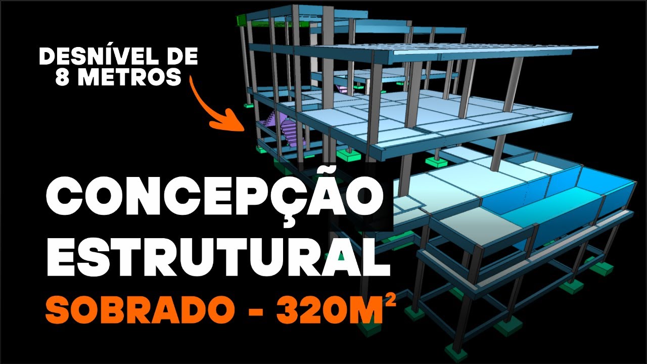 ANÁLISE DE CONCEPÇÃO ESTRUTURAL - SOBRADO COM DESNÍVEL DE 8 METROS