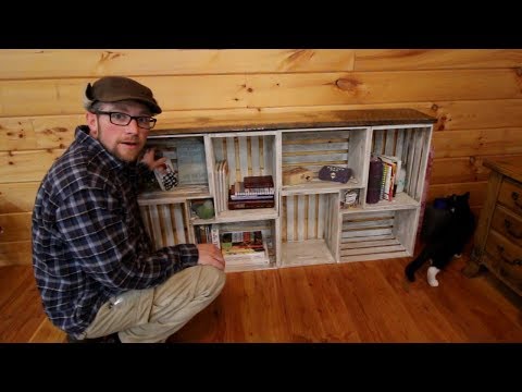 DIY Rough Saw Lumbah Wood Crate BookShelf Top