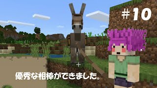 PS4・Switch　統合版マイクラ実況 PART10　マイクラ初心者　序盤で簡単にアイテム枠を増やせるロバ【マインクラフト】