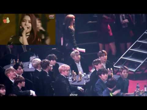 BTS, I.O.I, EXO, GFRIEND-Yeri  reaction to MAMAMOO @26th SMA 170119
