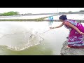 Cast Net Fishing Amazing Village Girl Caching With A Cast Net Arohi Fishing AS Part 66