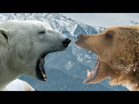 Бурый медведь против белого медведя. Кто сильнее белый медведь или бурый медведь?