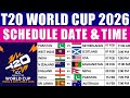 ICC T20 World Cup 2026 Schedule T20 World Cup 2026 Schedule 2026 T20 World Cup Schedule