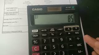 ELASTIC RECOVERY TEST Back Calculation Kese kare