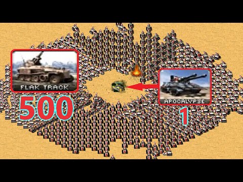 1 Apocalypse vs 500 Flak Tracks - Red Alert 2