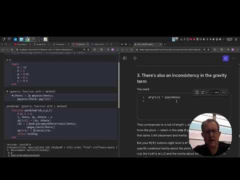 Damped pendulum numerical solution part 1