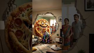 पिज़्ज़ा मॉन्स्टर हमारे घर की दीवार खाने लगा! 🏠💥 #shorts