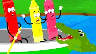 Row Row Row Your Boat | Nursery rhymes | Crayons Song | Learn Colors