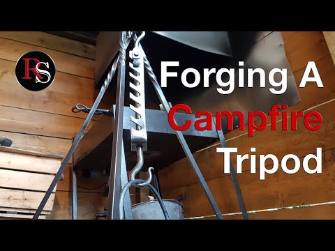 Blacksmithing - Forging A Campfire Tripod With A Trammel Hook Video