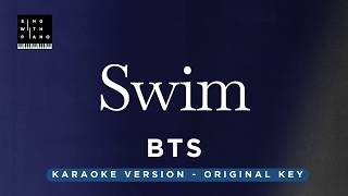 Download lagu Swim - BTS (Original Key Karaoke) - Piano Instrumental Cover with Lyrics mp3