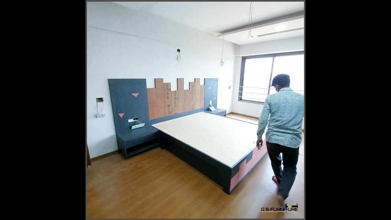 KING SIZE HYDRAULIC BED WITH DRAWERS