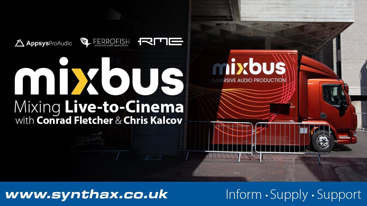 The Mixbus OB Truck parked outside the National Theatre in London