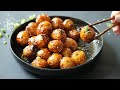 Easy And Fast Recipe Addictive Potato Balls With Sweet And Savory Sauce