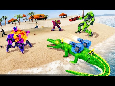Amazing Crocodile Car Robot Simulator Part-1 | Robot Endless War Android GamePlay | By Game Crazy