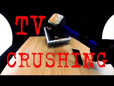 EXPERIMENT! SMASHING A TV IN SLOW MOTION / Crushing Crunchy and Soft Things!