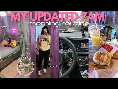 my UPDATED 7am high school morning routine | grwm, ootd, drive with me, chit chat, etc