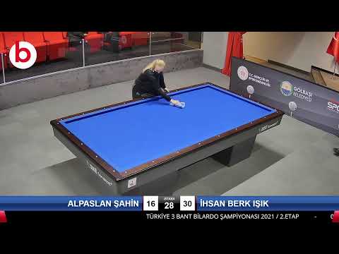 ALPASLAN ŞAHİN & İHSAN BERK IŞIK Bilardo Maçı - 2021 TÜRKİYE ŞAMPİYONASI 2.ETAP-9.TUR