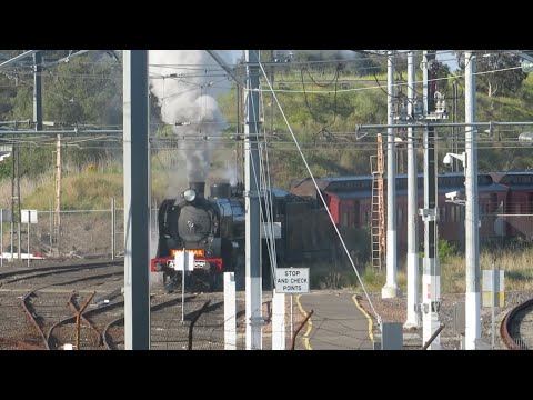 Lilydale steam train shuttles with k100 and A2986