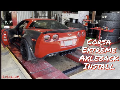 Corsa Extreme Axleback With Black Tips Install and Comparison On C6 Corvette!