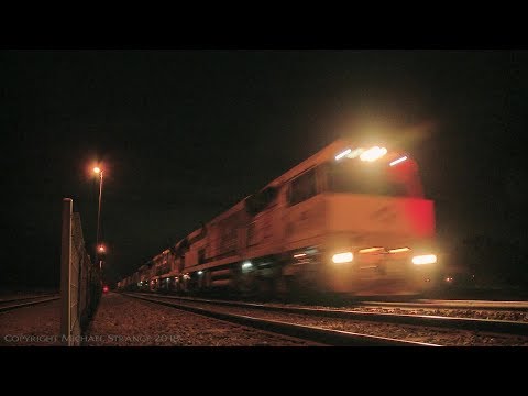 Aurizon MP1 Container Train At Night - PoathTV Australian Railways