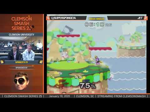 Clemson Smash Series 25 - Winners R2 - Jet (Fox) vs. Supersponge (Fox) - SSBM