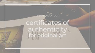 AUTHENTICATING ORIGINAL ART with a Certificate of Authenticity
