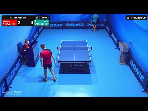 15:55 Vadym Nechyporuk - Yurii Shchepanskyi 29.08.2023 TT Euro.Cup Ukraine Star. TABLE 3