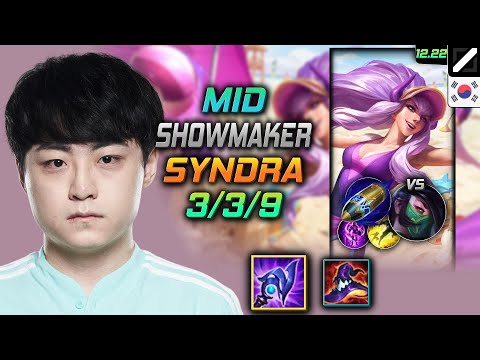 ShowMaker Mid Syndra Build Luden's Tempest First Strike - Syndra Mid vs Akali - LOL KR 12.22