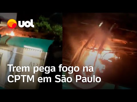 Trem da ViaMobilidade pega fogo na Linha 9- Esmeralda da CPTM em São Paulo; veja vídeos