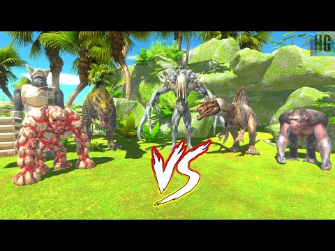 Scourge + Goro + Spino VS Infernals + Primates + Carnivore Dinos Rivals - ARBS