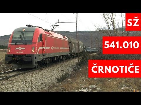 541.010 SŽ with freight train loaded with coils in Črnotiče