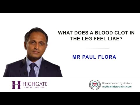 What does a blood clot in the leg feel like?