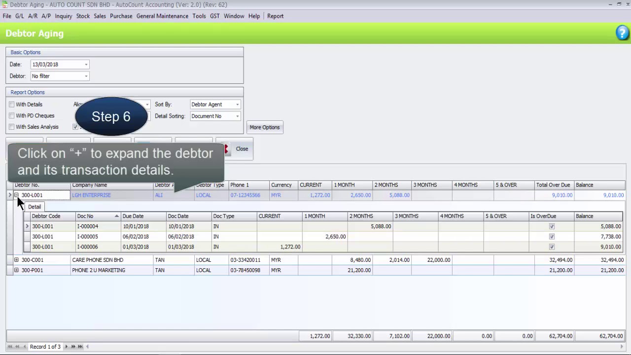 14  Debtor Aging Report in Accounting V2