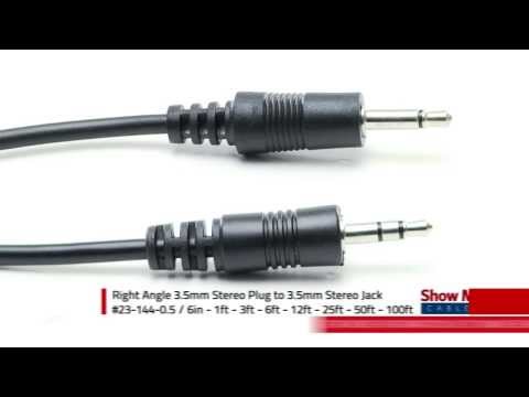 Right Angle 3.5mm Stereo Plug to 3.5mm Stereo Jack - #23-144-006