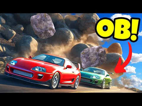 Surviving Asteroid Rain in FAST Cars in BeamNG Drive Mods Multiplayer!