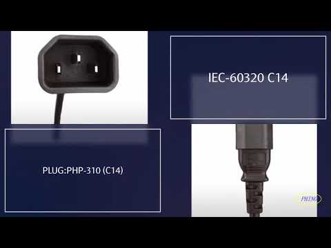 IEC 60320 C14 Plug To C13 Connector, 3-Pin AC Power Cord