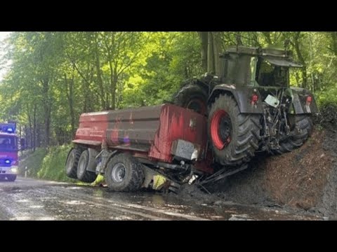 20 Dangerous Biggest Tractor, Truck Driving Fails | Idiots Tractor, Truck & Car Disaster on Bad Road