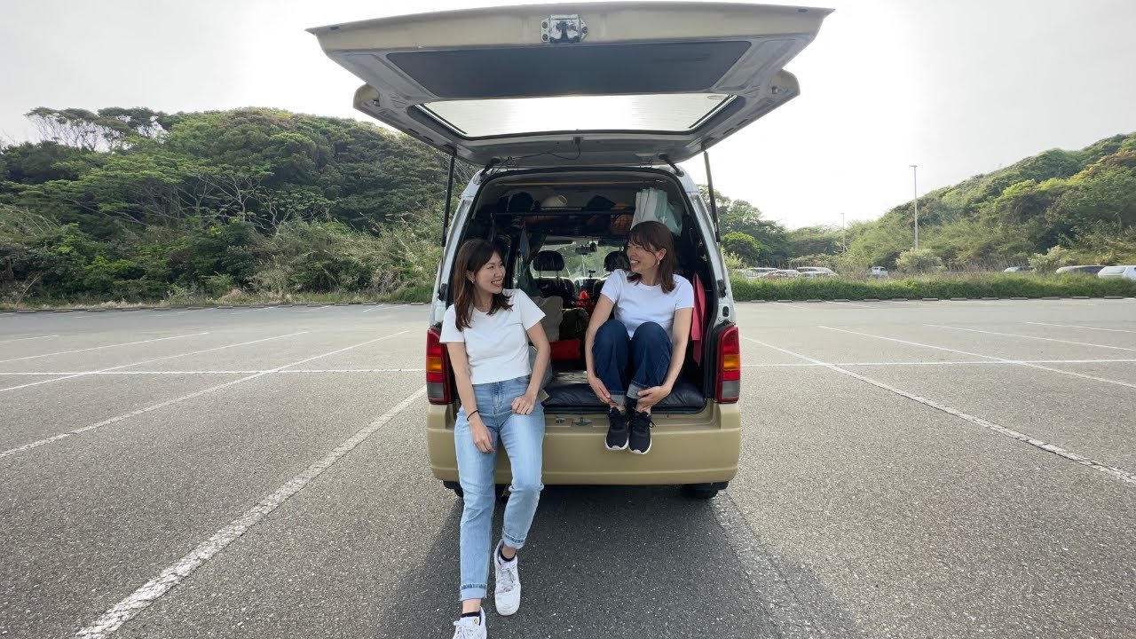 【エブリィ車中泊】アラサー女2人で朝からキャンプ場でテンション爆上げ