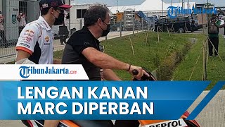 Kondisi Marc Marquez setelah Jatuh di Sirkuit Mandalika, Lengan Kanan Dibalut Perban