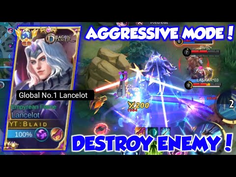 TOP GLOBAL LANCELOT AGGRESSIVE MODE DESTROY ENEMY ! TOP GLOBAL LANCELOT - MLBB
