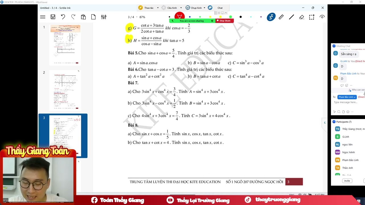 GIÁ TRỊ LƯỢNG GIÁC CỦA GÓC LƯỢNG GIÁC BUỔI 4