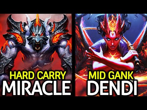 MIRACLE Hard Carry DENDI Mid Gank GH Support in the Same Team 7.26 Dota 2