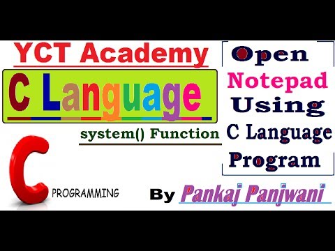 How To Open Notepad Using C Program